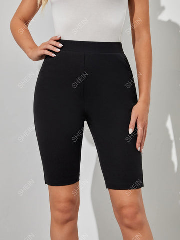 EMERY ROSE Split Hem Slant Pocket Shorts