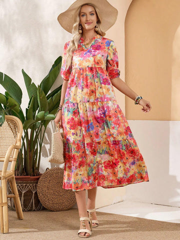 EMERY ROSE Summer Casual Loose Short Sleeve Women's Holiday Dress