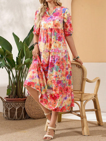 EMERY ROSE Summer Casual Loose Short Sleeve Women's Holiday Dress