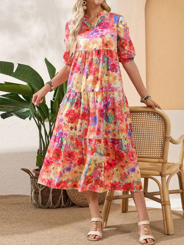 EMERY ROSE Summer Casual Loose Short Sleeve Women's Holiday Dress