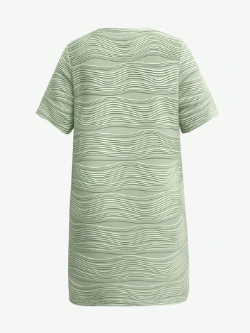 EMERY ROSE Women Casual Solid Color Textured Mini Dress