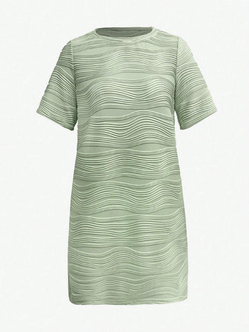 EMERY ROSE Women Casual Solid Color Textured Mini Dress