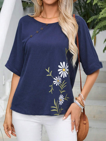 EMERY ROSE Women Cotton Printed Casual Shirt For Summer