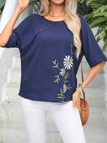 EMERY ROSE Women Cotton Printed Casual Shirt For Summer