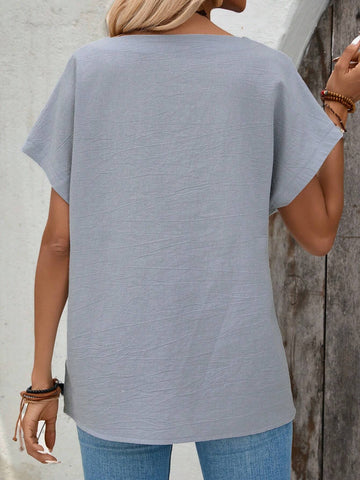 EMERY ROSE Women Solid Color Cotton Casual Shirt, Summer