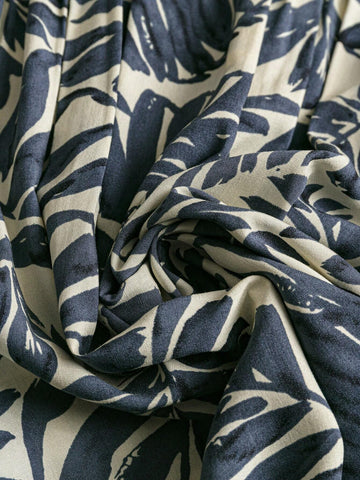 EMERY ROSE Women Summer Tropical Print Pleated Blouse