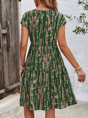 EMERY ROSE Women's Casual All-Over Print Dress, Vacation Style