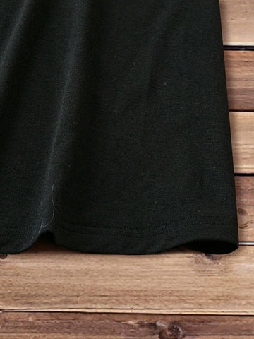 Women's Casual Lightning Pattern Round Neck Short Sleeve Loose Mini Dress