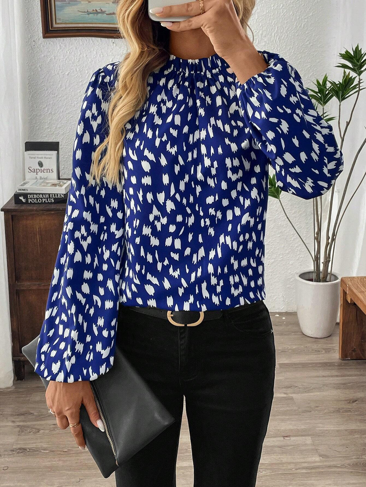EMERY ROSE Women's Casual Simple Fashion Blouse, Everyday Wear