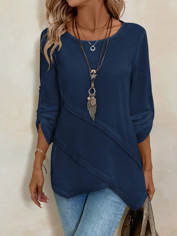 EZwear Women Striped Long Sleeve Fitted Shirt For Autumn