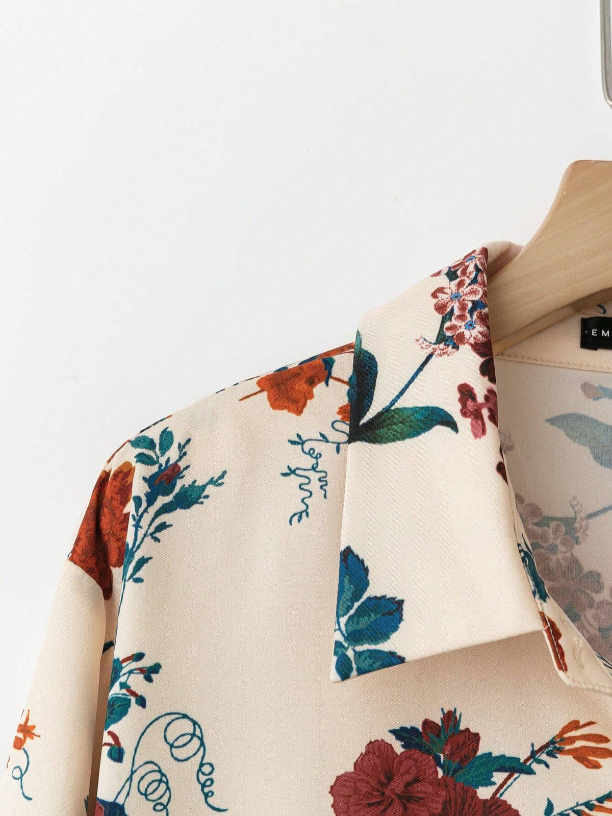 EMERY ROSE Women's Floral Print Long Sleeve Elegant Country Style Blouse, Autumn