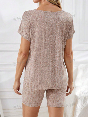 EMERY ROSE Women's Knitted Texture Two-Piece Set