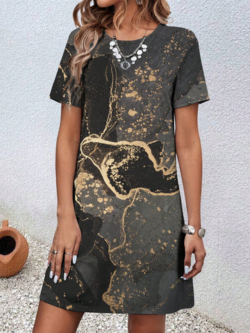 EMERY ROSE Women's Marble Print Dress