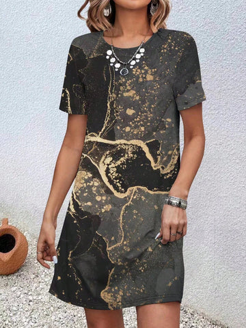 EMERY ROSE Women's Marble Print Dress