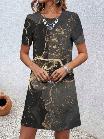 EMERY ROSE Women's Marble Print Dress