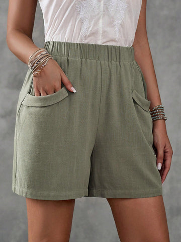 EMERY ROSE Women's Plain Casual Shorts For Daily Wear