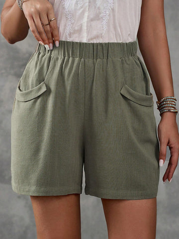 EMERY ROSE Women's Plain Casual Shorts For Daily Wear