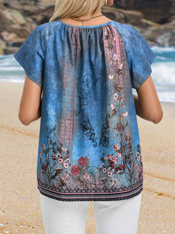 EMERY ROSE Women's Printed Casual Shirt, Summer