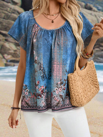 EMERY ROSE Women's Printed Casual Shirt, Summer