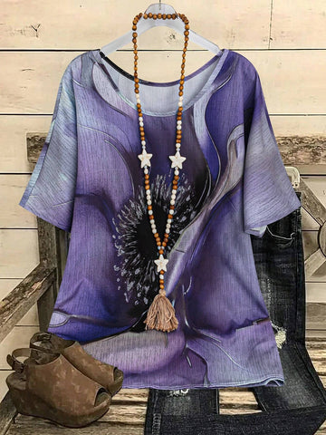 EMERY ROSE Women's Random Printed Simple Daily Shirt Summer Women Blouses