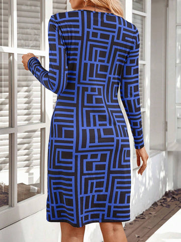 EMERY ROSE Women's Short Long Sleeve Casual Dress, Minimalist & Fashionable For Everyday Wear