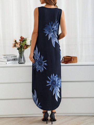 EMERY ROSE Women's Sleeveless Floral Print Dress