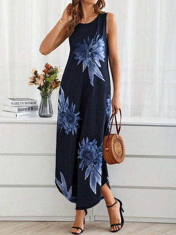 EMERY ROSE Women's Sleeveless Floral Print Dress