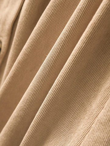 EMERY ROSE Women's Solid Color Front Button Pocket Casual Shift Dress