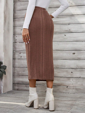 EMERY ROSE Women's Solid Color Simple Casual Skirt