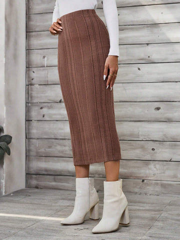 EMERY ROSE Women's Solid Color Simple Casual Skirt