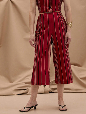 EMERY ROSE Women's Striped Printed Simple Daily Long Pants