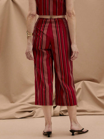 EMERY ROSE Women's Striped Printed Simple Daily Long Pants