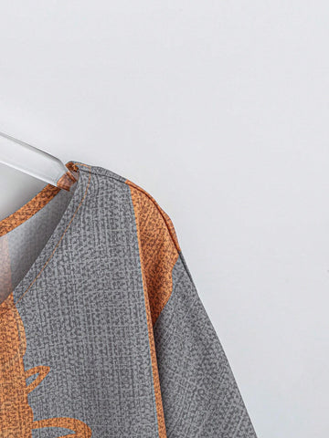 EMERY ROSE Women's Summer Printed Round Neck Short Sleeve Casual Shirt Summer Women Blouses Summer Shirts