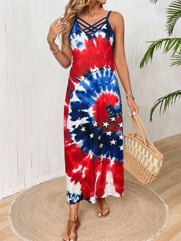 EMERY ROSE Women's Summer Printed Strap Dress