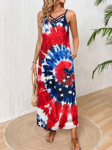EMERY ROSE Women's Summer Printed Strap Dress