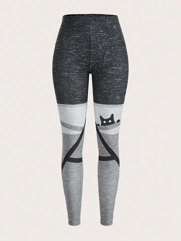 EMERY ROSE Women's Thickened Kitty Printed Leggings That Fit Perfectly For Autumn/Winter