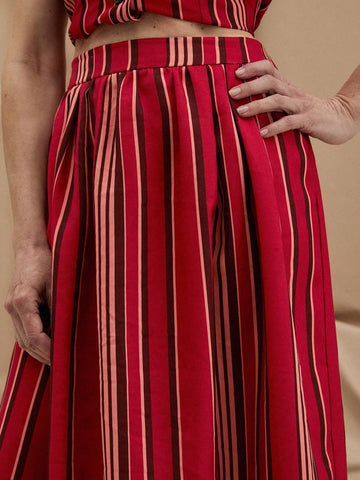 EMERY ROSE Women's Vacation & Casual Striped Colorblock Skirt