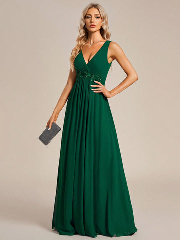 EVER-PRETTY Appliques Detail Chiffon Bridesmaid Dress