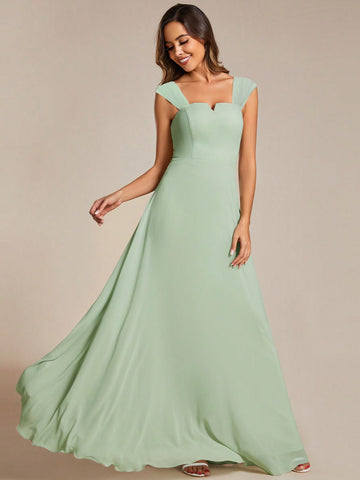 EVER-PRETTY Chiffon V Neck Backless Bridesmaid Dress