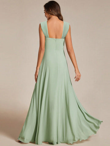 EVER-PRETTY Chiffon V Neck Backless Bridesmaid Dress