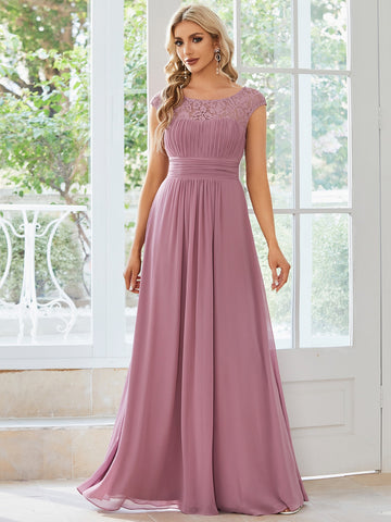 EVER-PRETTY Contrast Lace Chiffon Bridesmaid Dress