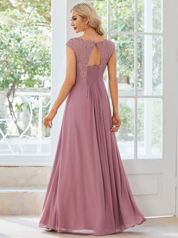 EVER-PRETTY Contrast Lace Chiffon Bridesmaid Dress