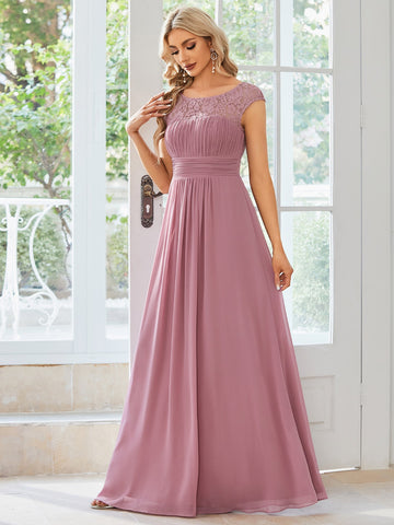 EVER-PRETTY Contrast Lace Chiffon Bridesmaid Dress