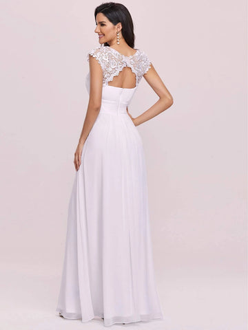 EVER-PRETTY Contrast Lace Cut Out Back Bridesmaid Dress