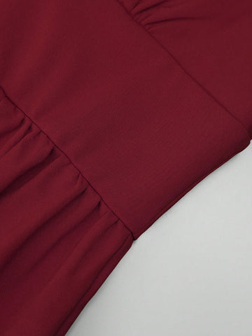 EVER-PRETTY Double V Neck High Waist Split Formal Dress