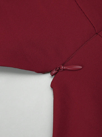 EVER-PRETTY Double V Neck High Waist Split Formal Dress