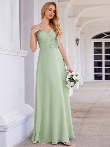 EVER-PRETTY Elegant Sleeveless V-Neck Embroidered A-Line Evening Dress