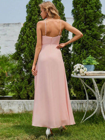 EVER-PRETTY Elegant Ruffled Bridesmaid Dress With Spaghetti Straps