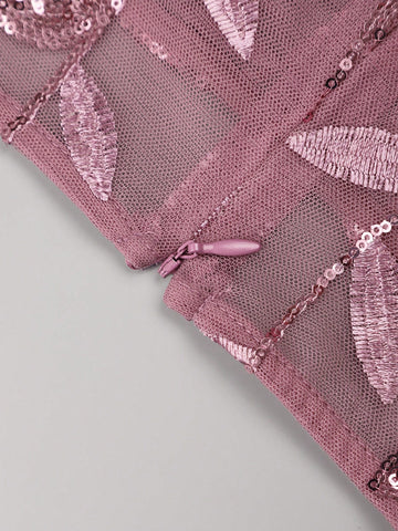 EVER-PRETTY Embroidery & Sequin Bodice Mesh Prom Dress