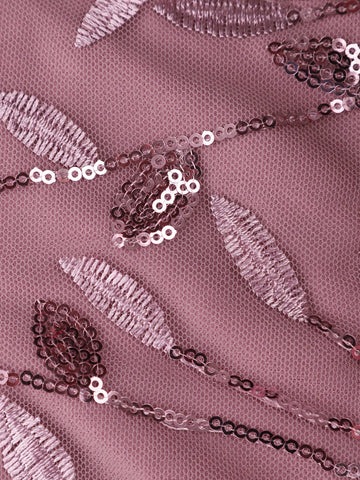 EVER-PRETTY Embroidery & Sequin Bodice Mesh Prom Dress